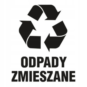 Naklejka na kosz do segregacji śmieci Odpady zmieszane