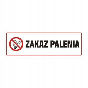 Znak Zakaz palenia 10 x 30 cm