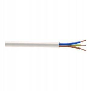Kabel zasilający H05VVF 3 x 2,5 mm2 25 m biały