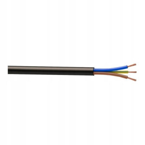 Kabel zasilający H05VVF 3 x 1,5 mm2 50 m czarny