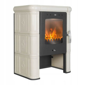 Piec kominkowy kaflowy Ackerman K13 5,7 kW kremowy