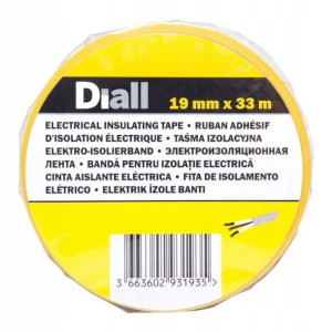 Taśma izolacyjna Diall PCV 19 mm x 33 m żółto-zielona