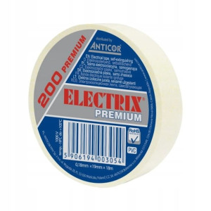 Taśma izolacyjna PCV Electrix 200 0,18 mm x 19 mm x 18 m biała
