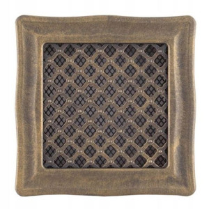 Kratka kominkowa Parkanex Deco złota patyna 16 x 16 cm