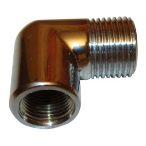 Kolanko redukcyjne gwint zewnętrzny 3/8" x 1/2" chrom