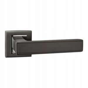 Klamka drzwiowa Schaffner Clara kwadratowy szyld black-mat / chrom