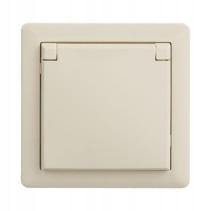 Gniazdo IP44 SLIM Kremowy LEXMAN