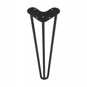 Noga meblowa METALOWA 41 cm CZARNA