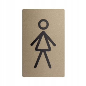 Znak informacyjny WC DAMSKIE PLATYNA PVC 5 x 3 cm