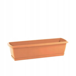 Skrzynka balkonowa 59 x 18.4 cm plastikowa terakota z podstawką