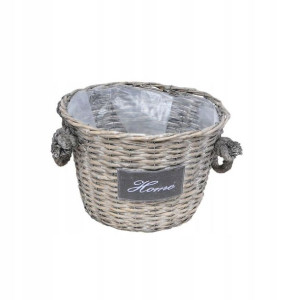 Kosz wiklinowy 35 cm szary HOME