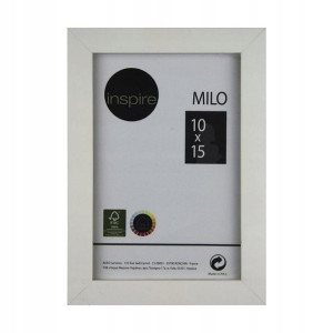 Ramka na zdjęcia Milo 10 x 15 cm biała MDF Inspire
