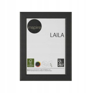 Ramka na zdjęcia Laila 21 x 29.7 cm czarna MDF Inspire