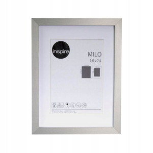 Ramka na zdjęcia Milo 18 x 24 cm srebrna MDF Inspire