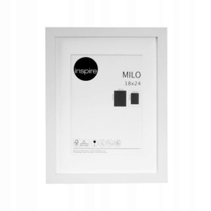 Ramka na zdjęcia Milo 18 x 24 cm biała MDF Inspire