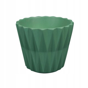 Osłonka na doniczkę 16.5 cm ceramiczna zielona GEOMETRIC