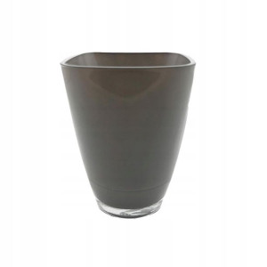 Osłonka do storczyka 15 cm szklana szara MODERN