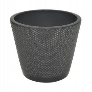 Osłonka na doniczkę 13.9 cm ceramiczna ciemnoszara STOŻEK
