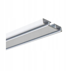 Szyna sufitowa dwustronna 200 cm 2-torowa lub 1-torowa biała aluminiowa KOW