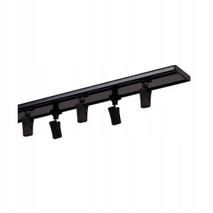 Szyna sufitowa 2-torowa SLIM 200 cm czarna aluminiowa MARDOM