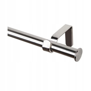 Karnisz Oslo 160 cm pojedynczy srebrny efekt stali 19 mm