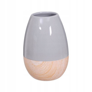 Wazon ceramiczny wys. 19 cm szaro-beżowy