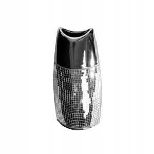 Wazon ceramiczny Aurora wys. 26 cm srebrny
