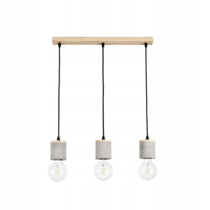 Lampa wisząca Cesar beton z drewnem 3 x E27 Spot-Light