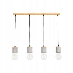 Lampa wisząca Cesar beton z drewnem 4 x E27 Spot-Light