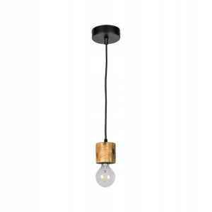Lampa wisząca Pino czarna z drewnem E27 Spot-Light
