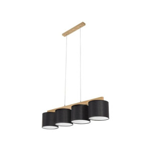 Lampa wisząca Aprilla czarna z drewnem 4 x E27 Spot-Light
