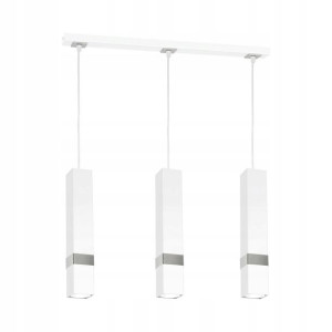 Lampa wisząca Vidar biało-srebrna 3 x GU10 Milagro