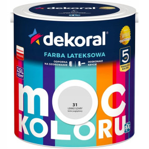 Emulsja Dekoral Moc Koloru lekko szary 2,5 l