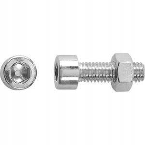 Lux-Tools Śruba + nakrętka z łbem walcowym nierdzewna 6x10mm 8szt.