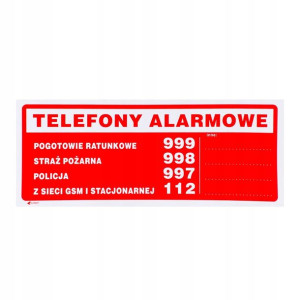 Znak telefony alarmowe