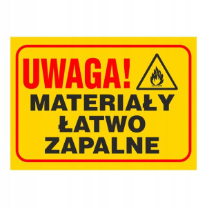 Znak materiały łatwo palne
