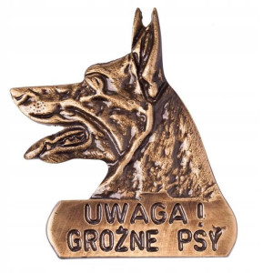 Sartpol Znak Uwaga Groźne psy patynowany