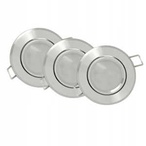 Polux Zestaw oczek ruchomych LED SUN OLAL srebrne połysk 3x3,5W GU10