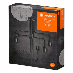Ledvance Lampa wisząca PIPE ANGLED 1906 stal czarna 6xE27