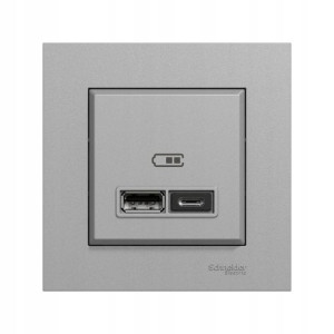 Gniazdo USB A+C Miluz Ed aluminium SCHNEIDER ELECTRIC