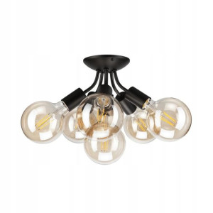 Lampa sufitowa Viggo czarna 6 x E27 Lamkur
