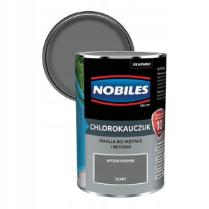Emalia chlorokauczukowa Nobiles do metalu i betonu szara 0,9 l