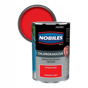 Emalia chlorokauczukowa Nobiles do metalu i betonu jasny czerwony 0,9 l