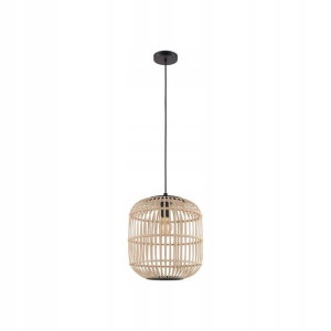 Lampa wisząca BORDESLEY drewno czarna E27 EGLO