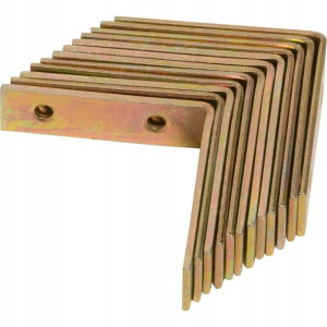 Kątownik meblowy 50 mm x 50 mm x 15 mm ocynkowany na żółto 12 sztuk