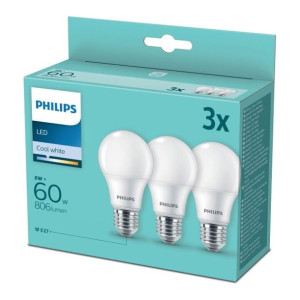 Żarówka LED Philips E27 806 lm mleczna barwa zimna 3 szt.