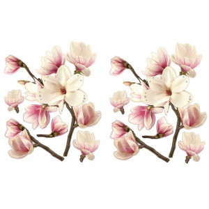Naklejka na ścianę kryształki magnolie 2 szt 45 cm x 65 cm