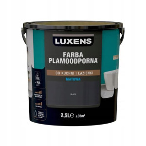 Farba wewnętrzna PLAMOODPORNA do kuchni i łazienki 2.5 l Black LUXENS