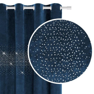 Granat Zasłona Welurowa Velvet z kryształkami 140x250
