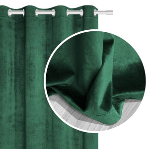 Butelkowa Zieleń Zasłona Welurowa Velvet 140x250 Velvet